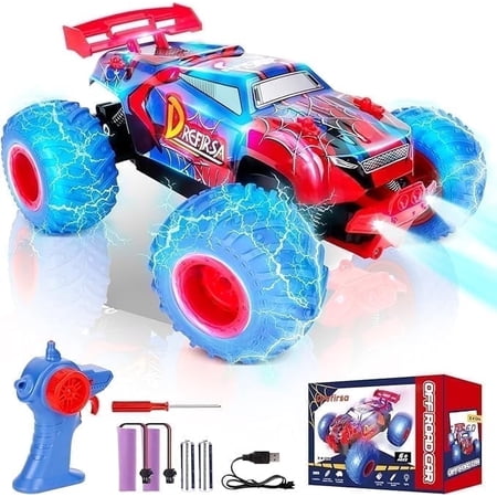 Drefirsa 1:18 Spider Remote Control Car for Boys Age 6-12, 20Mph All Terrian Remote Control Monster Truck, Birthday Toy Gift for RC Beginners