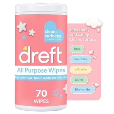 Dreft All Purpose Cleaning Wipes Baby Essentials, Surface Cleaning Supplies, 70 Count
