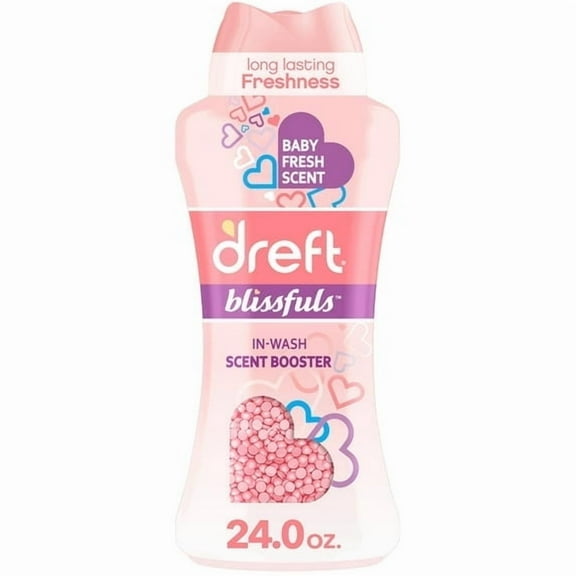 (2 Pack) Dreft Blissfuls In-Wash Scent Booster Laundry Beads, Baby Fresh Scent, 24 oz