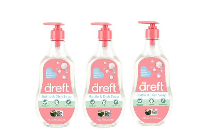 Dreft Plant-Based Liquid Dish Soap and Dishwashing Detergent for Baby Bottle, Fragrance Free, 18 Fl Oz (Pack OF 3)