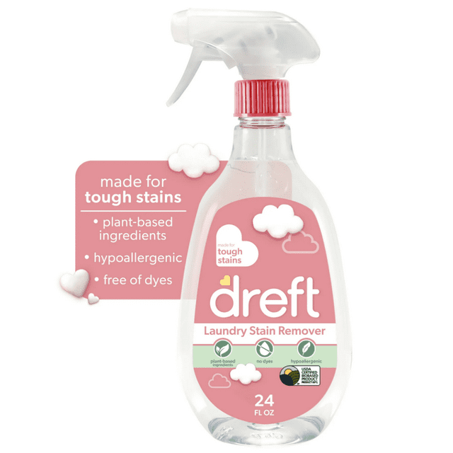 Dreft Plant Based Baby Spray and Wash Laundry Stain Remover, Baby Essentials, 24 oz