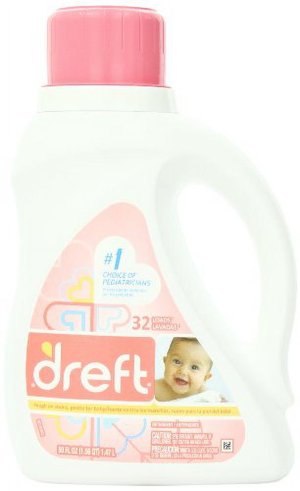Dreft Liquid Laundry Detergent, 50 oz, 32 loads (Pack of 2)