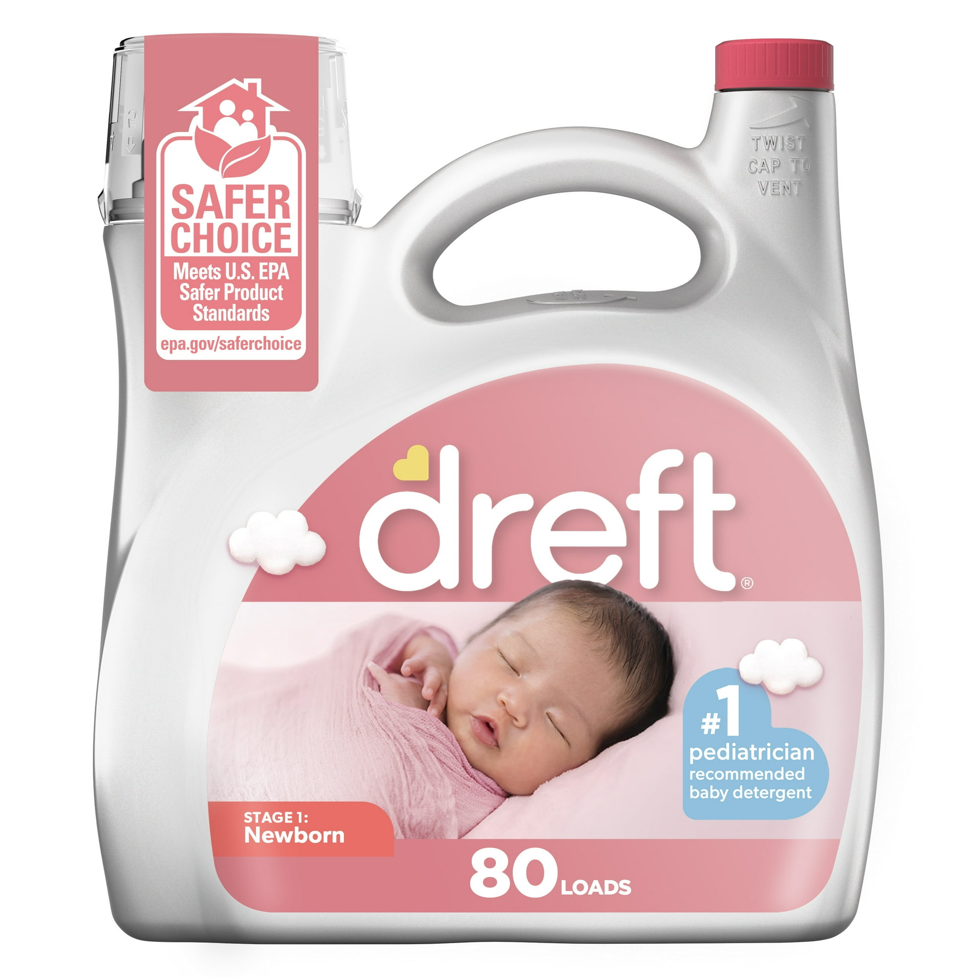 Dreft Liquid Laundry Detergent, Stage 1: Newborn Baby , 80 Loads, 105 fl oz