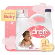 Dreft Liquid Laundry Detergent for Babies, Tackles 100% of Common Baby Stains, 105 fl oz, 80 Loads