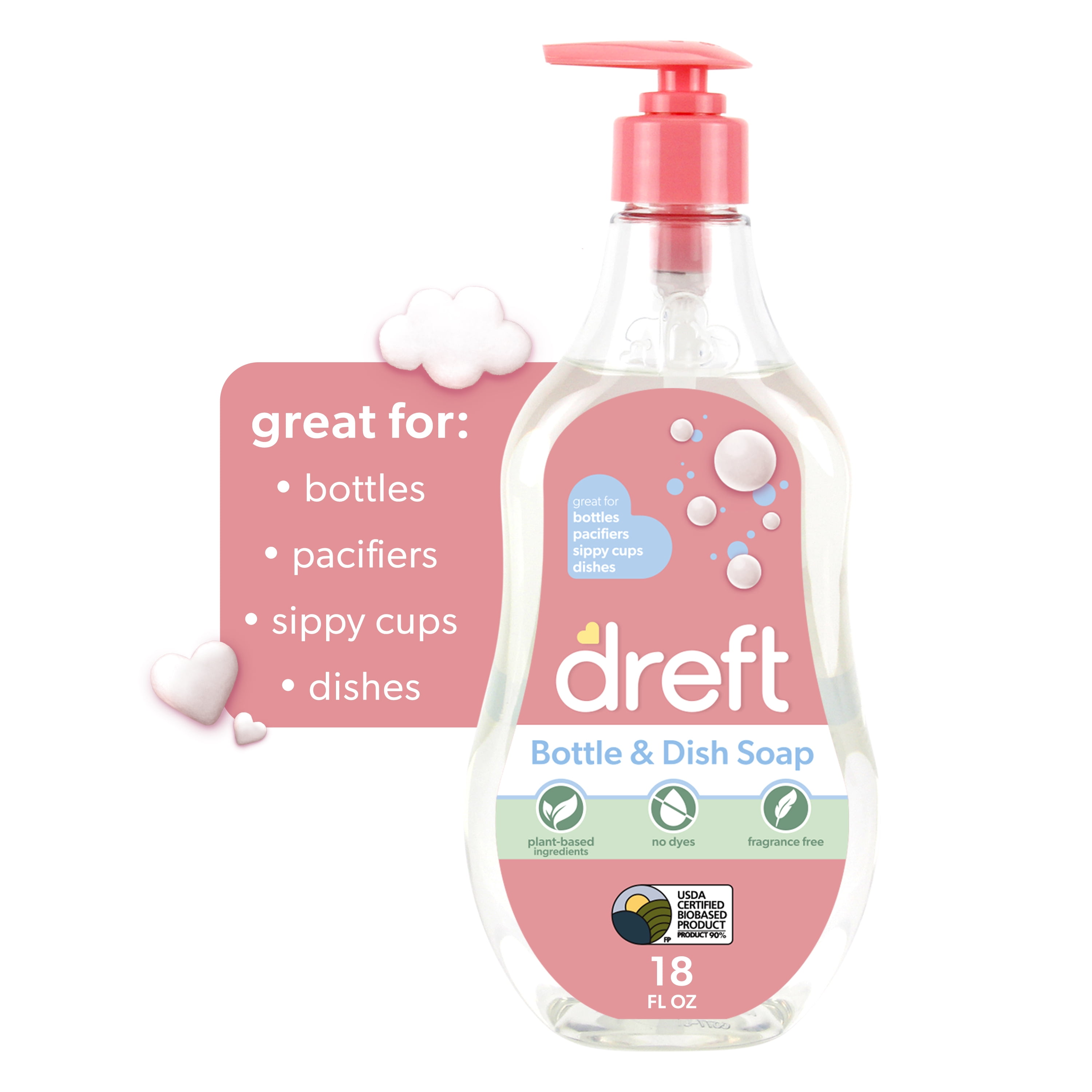 Dreft PlantBased Liquid Dish Soap and Dishwashing Detergent for Baby