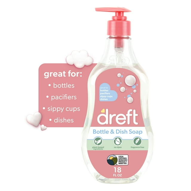Dreft PlantBased Liquid Dish Soap and Dishwashing Detergent for Baby