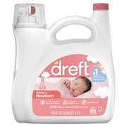 Dreft Stage 1 Newborn Baby Liquid Laundry Detergent, 80 Loads, 115 fl oz