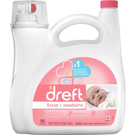 Ultra Laundry Detergent, Liquid, Dreft Original Scent, 138 oz Bottle, 4/Carton