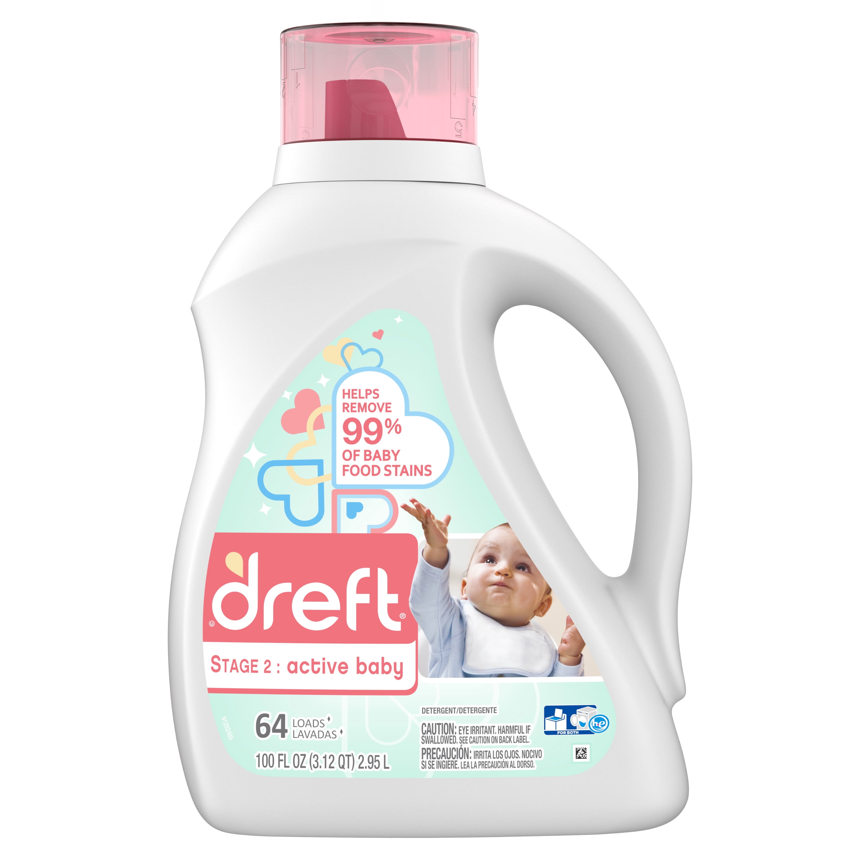 Dreft Stage 2 Active Baby Liquid Laundry Detergent 64 Loads 100 fl oz