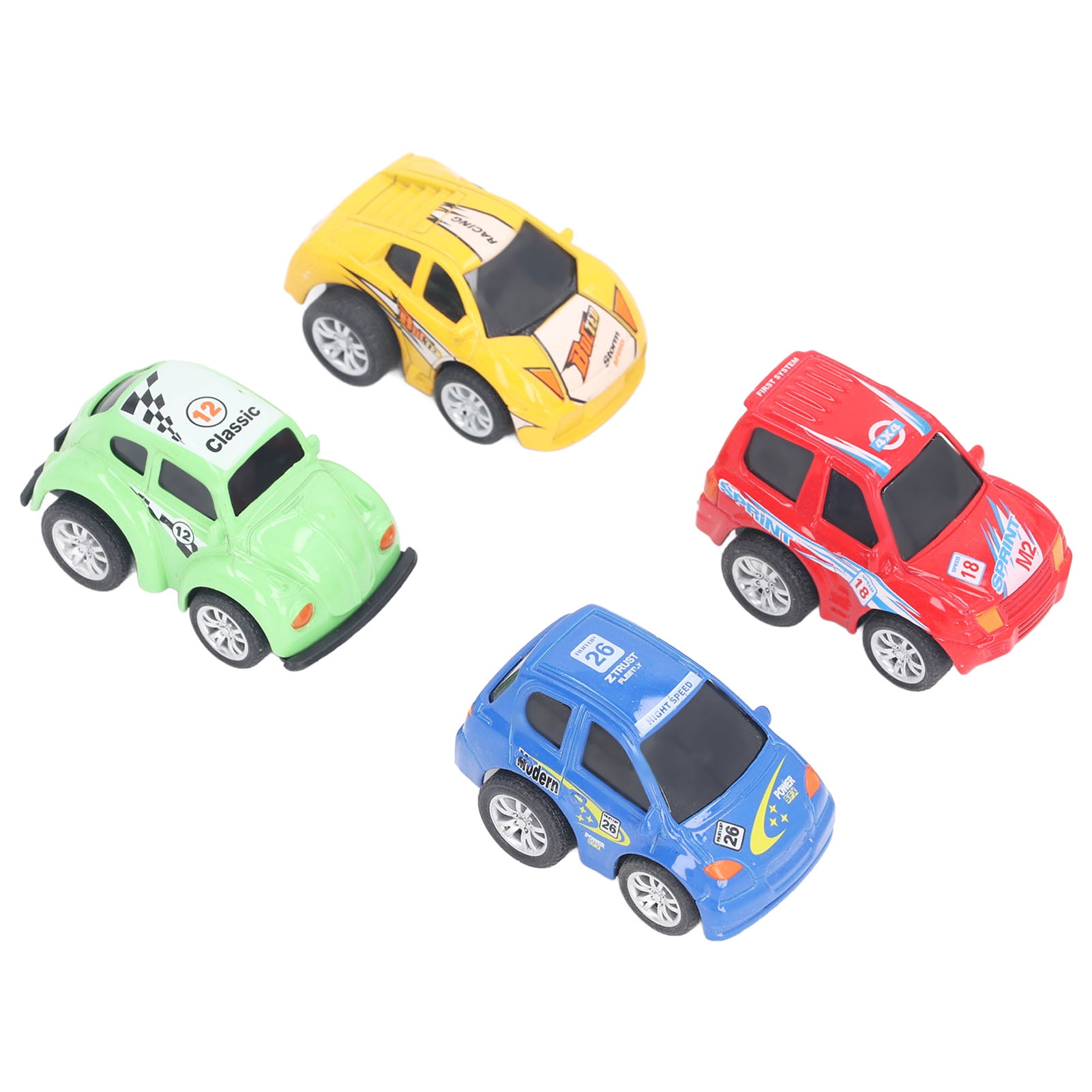 Dreinghoom Alloy Pull Back Car,4pcs Pull Back Toy Cars Portable Sturdy Alloy Body Small Cute Cartoon Cars For Toddler Kids Boy Girl Gifts,Pocket Toy Car
