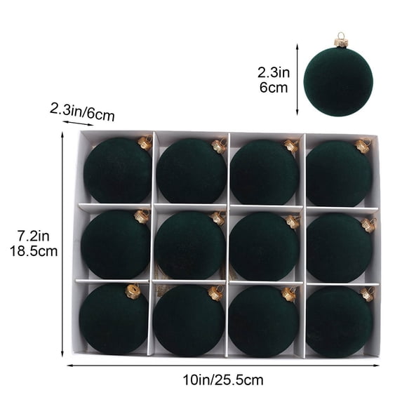 Dreisshy 12Pcs Christmas Ornaments Set Shatterproof Christmas Tree Ball Ornaments, Christmas Ball Hanging Ornaments for Xmas Tree, Home, Party, Holiday Christmas Decorations, Green