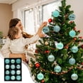 thumbnail image 1 of Dreisshy 12Pcs Christmas Ornaments Set Shatterproof Christmas Tree Ball Ornaments, Christmas Ball Hanging Ornaments for Xmas Tree, Home, Party, Holiday Christmas Decorations, Mint Green, 1 of 7
