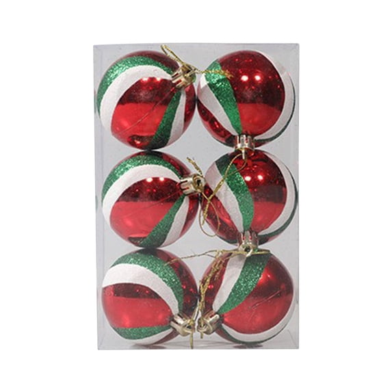 Dreisshy 6Pcs Christmas Balls Ornaments, Christmas Tree Hanging Balls Small Shatterproof Christmas Tree Decorations for Xmas Tree, Hanging Ball for Holiday Wedding Party, E
