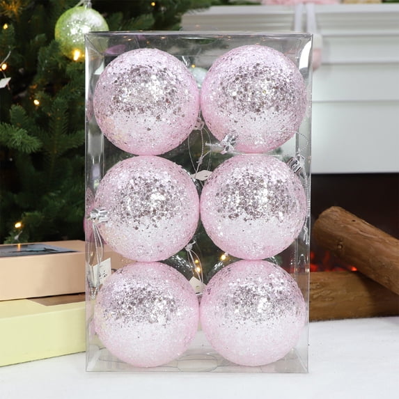 Dreisshy 6Pcs Christmas Ornaments Christmas Ball Ornaments, Shatterproof Christmas Tree Decor, Hanging Decorations for Xmas Tree, Holiday, Wedding, Party, Pink