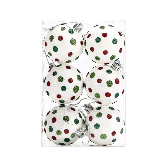 Dreisshy 6Pcs Christmas Tree Balls Ornaments for Christmas Tree, Shatterproof Christmas Tree Decorations Hanging Ball for Holiday Wedding Party Christmas Decorations, C