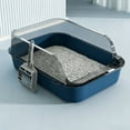 thumbnail image 1 of Dreisshy Cat Litter Box with High Side, Anti-Splashing Cats Litters Pan, Kitten Toilet, Semi-Enclosed Removable Kittens Litter Boxes Easy to Clean, 15X11In, Blue, 1 of 6