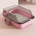 thumbnail image 1 of Dreisshy Cat Litter Box with High Side, Anti-Splashing Cats Litters Pan, Kitten Toilet, Semi-Enclosed Removable Kittens Litter Boxes Easy to Clean, 15X11In, Pink, 1 of 6