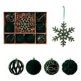 thumbnail image 1 of Dreisshy Christmas Balls Ornaments for Christmas Tree 10Pcs, Flocked Christmas Bulb Ornaments Set - Decorative Hanging Baubles, Shatterproof Christmas Decorations, Dark Green, 1 of 7