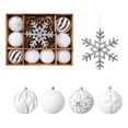 thumbnail image 1 of Dreisshy Christmas Balls Ornaments for Christmas Tree 10Pcs, Flocked Christmas Bulb Ornaments Set - Decorative Hanging Baubles, Shatterproof Christmas Decorations, Silver White, 1 of 7