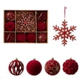 thumbnail image 1 of Dreisshy Christmas Balls Ornaments for Christmas Tree 10Pcs, Flocked Christmas Bulb Ornaments Set - Decorative Hanging Baubles, Shatterproof Christmas Decorations, Red, 1 of 7