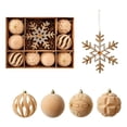 thumbnail image 1 of Dreisshy Christmas Balls Ornaments for Christmas Tree 10Pcs, Flocked Christmas Bulb Ornaments Set - Decorative Hanging Baubles, Shatterproof Christmas Decorations, Khaki, 1 of 7