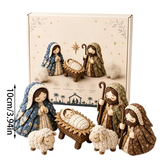 Christmas DIY Nativity Scene Sets for Crafts, Sewing Kit Quilted Fabric Christmas Decorations Indoor, Christmas Gifts