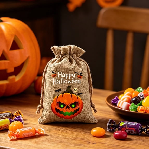 Dreisshy Halloween Goodie Bags, Halloween Candy Bags, Trick or Treat Bag, Halloween Gift Bags for Party Favors Supplies, Halloween Decor, B