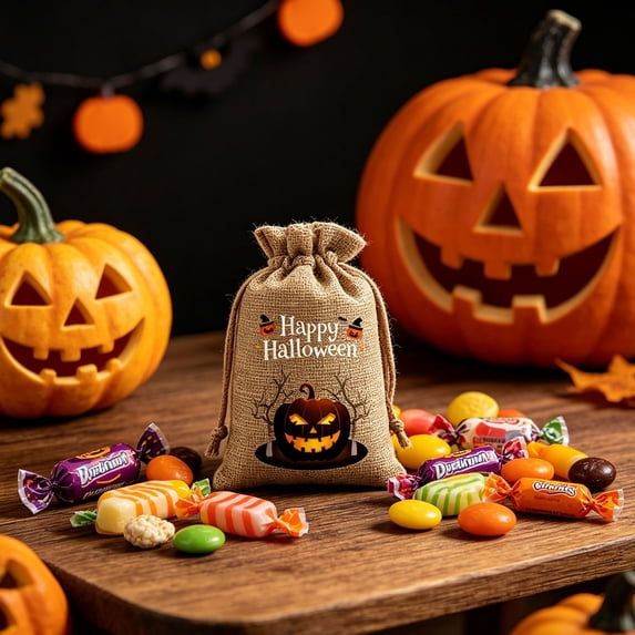Dreisshy Halloween Goodie Bags, Halloween Candy Bags, Trick or Treat Bag, Halloween Gift Bags for Party Favors Supplies, Halloween Decor, C