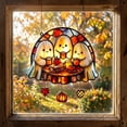 thumbnail image 1 of Dreisshy Halloween Suncatcher Indoor Window Hanging, Pumpkin Maple Leaves Designs Fall Acrylic Sun Catchers Round Ornament Glass Decoration for Thanksgiving Garden Home Party Supplies, C, 1 of 7