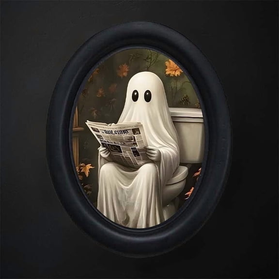 Dreisshy Vintage halloween decor, Framed fall Wall Art for Living Room, Ghost Head Artwork Fall Prints Decor, Gallery Picture Painting for Bedroom Bathroom Kitchen