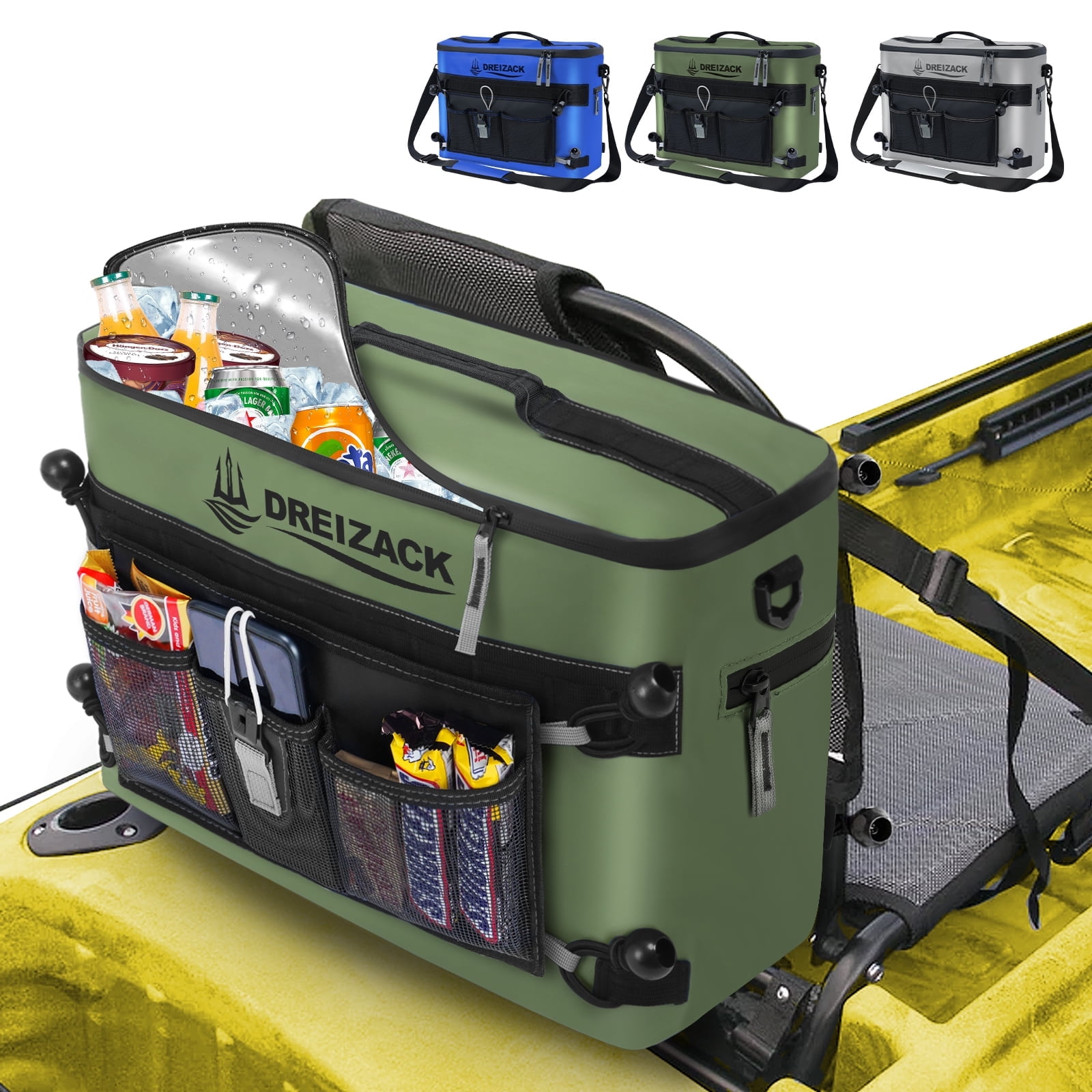 Pelican Cooler Fishing Kayak Kayak Cooler, Waterproof Seat Back