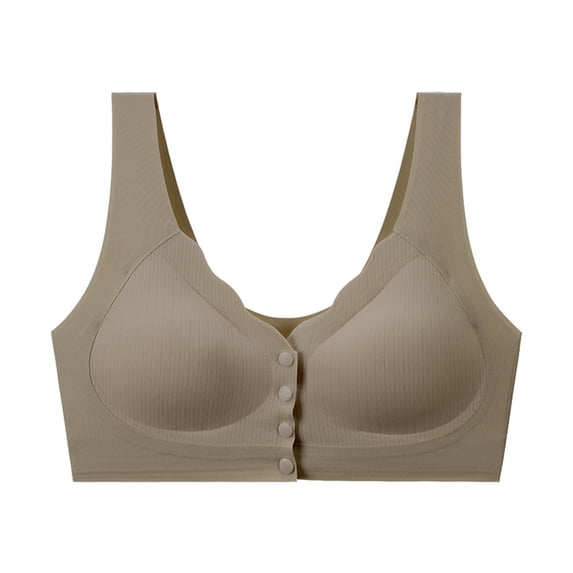 Dreluolixuan Front Closure Bras Seamless Wireless Bras Full Coverage Push Up Wide Straps Bralettes Breathable Everyday Underwear