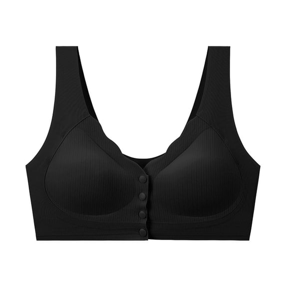Dreluolixuan Front Closure Bras Seamless Wireless Bras Full Coverage Push Up Wide Straps Bralettes Breathable Everyday Underwear