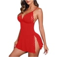thumbnail image 1 of Dreluolixuan Ladies Nightgowns Full Length Side slits Lightweight Loose Nightgown Spaghetti Strap Chemise Solid Comfy Sleepwear, 1 of 3