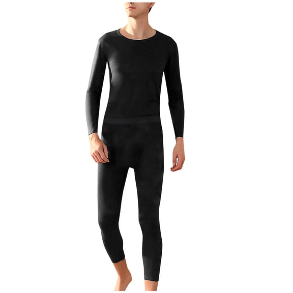 Dreluolixuan Men's Thermal Underwear Fleece Lined Soft LeggingsTight Hunting Gear Base Layer Wool Winter Cold Weather Riding Top and Bottom Sets