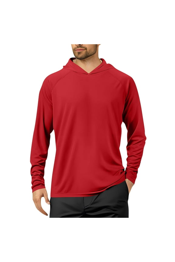 Mens Upf Fishing Clothing Sun Protection UV SPF Long Sleeve Performance Quickly Dry Fishing Shirt Lightweight Tops Hiking Running Travel Tops