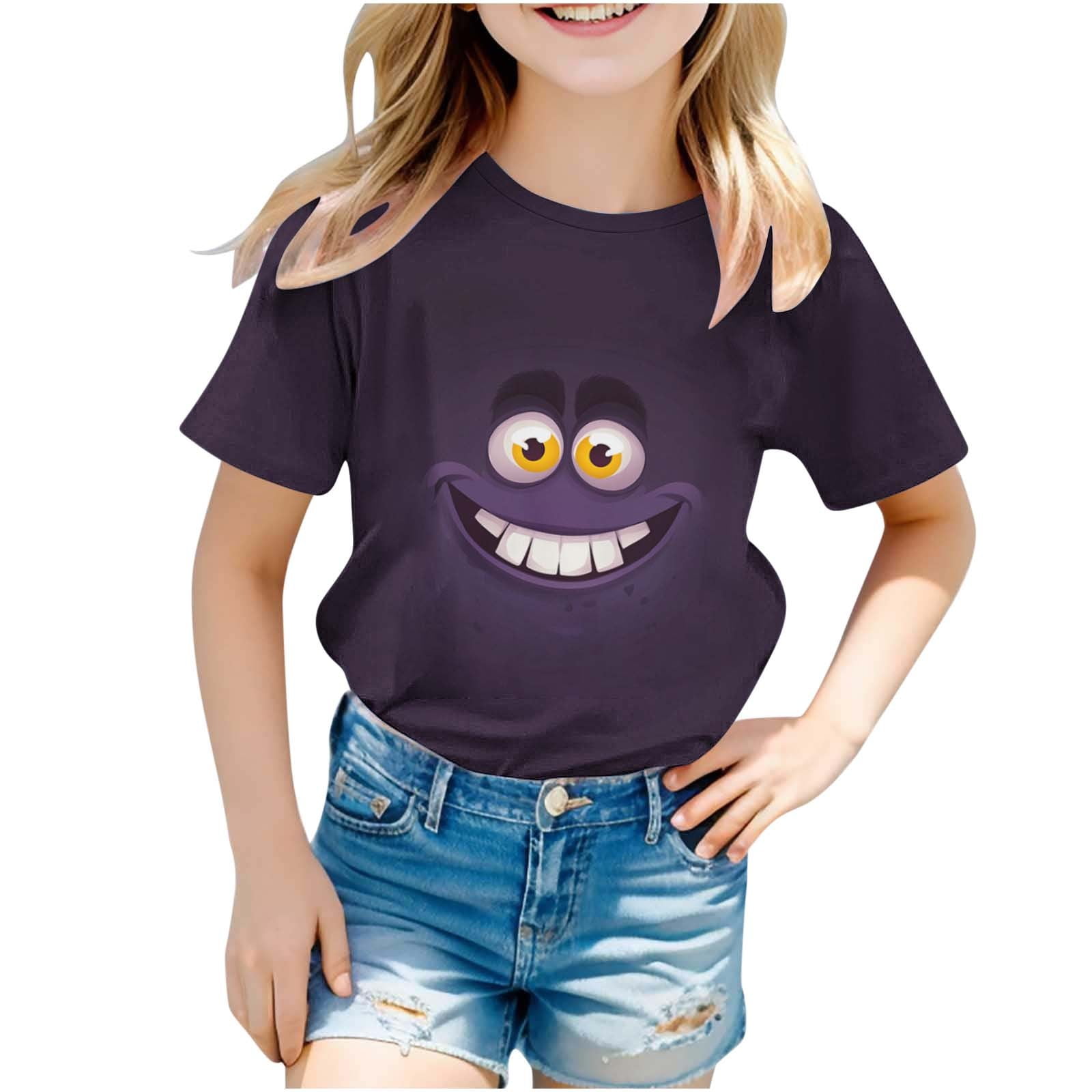 Mightly Girls' Short Sleeve Crewneck Tees - 100% Organic Cotton, Soft & Colorful 2-Pack