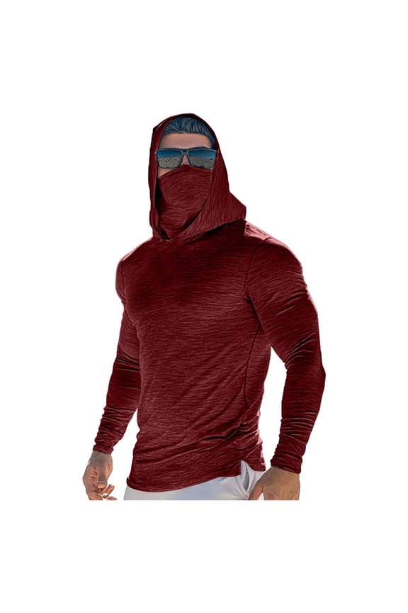 Summer Shirts Sun Protection UV SPF Long Sleeve Performance Quickly Dry Fishing Shirt with Face Mask Lightweight Hoodie Jacket Hiking Running Casual Tops