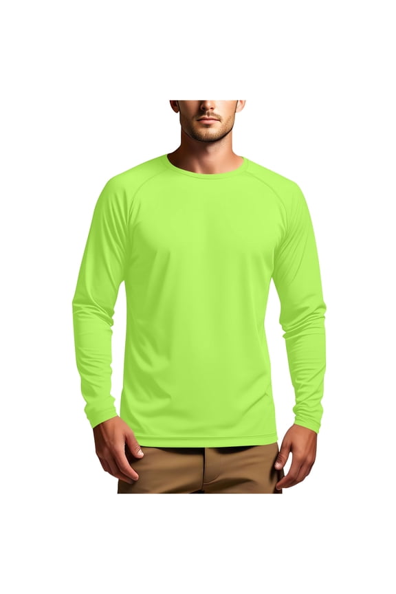 Upf 50 Clothing Men Sun Protection UV SPF Long Sleeve Performance Quickly Dry Fishing Shirt Lightweight Tops Hiking Running Work Tops