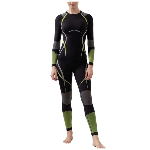 Dreluolixuan Womens Long Underwear Sets Long Johns Quick drying Crew Neck Base Layer Winter Cold Weather Ski Top and Bottom Sets