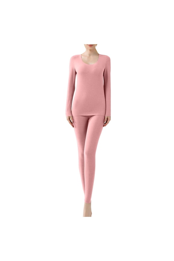 Wool Underwear Women Seamless Soft LeggingsTight Base Layer Brushed Cold Weather Top and Bottom Sets