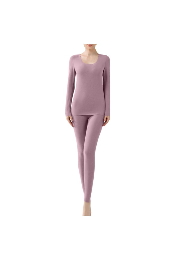 Wool Underwear Women Seamless Soft LeggingsTight Base Layer Brushed Cold Weather Top and Bottom Sets