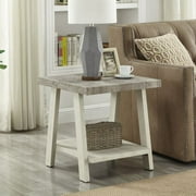 DremFaryoyo Athens Contemporary Replicated Wood  End Table in Charcoal Finish