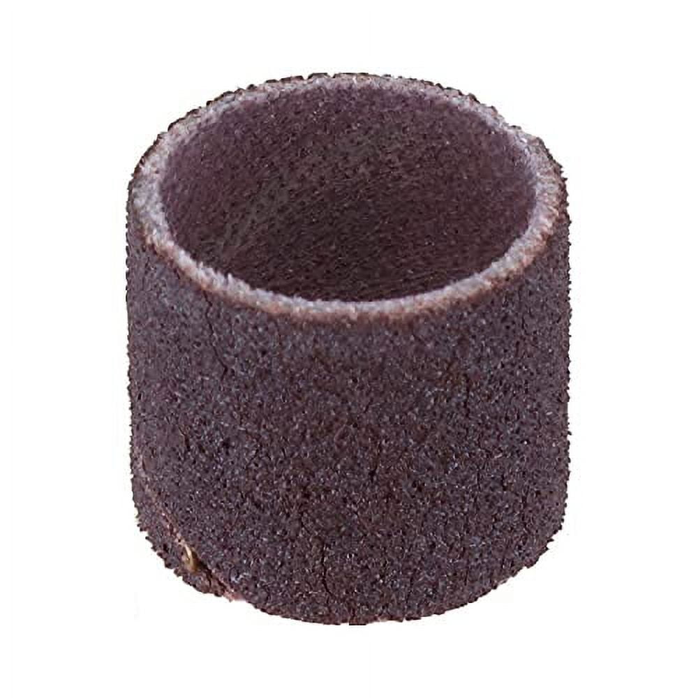 TEMO 100 PC 1/2 inch (13mm) Sand Drum Grit 120 Medium with 2 PC 1/8 inch (3mm) Mandrel Fit Dremel and Compatible Rotary Tools