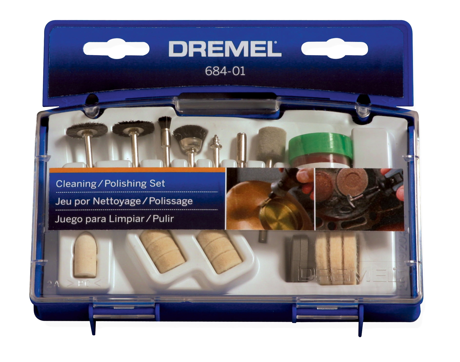 Dremel 684-01 20-Piece Cleaning & Polishing Rotary Tool Accessory Kit with  Ca