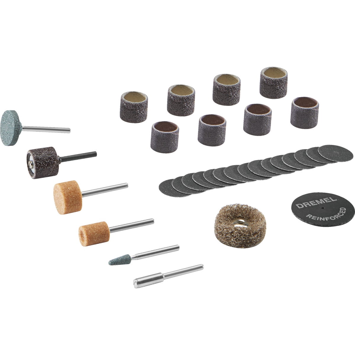 Dremel 686-01 31 Piece Sanding and Grinding Rotary Tool Accessory Kit- Includes Sanding Drums, Grinding Stones, Abrasive Buff, Cutting Discs, and a Storage Case