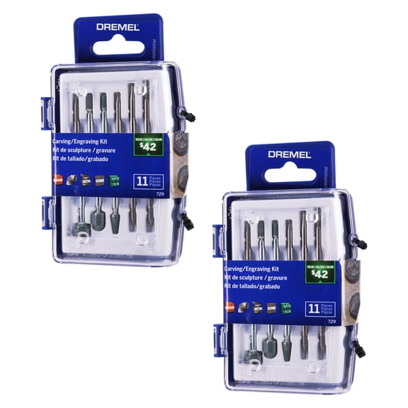 Dremel 729-01 Carving Engraving Kit for Rotary Tools 100, 200, 3000 (2-Pack)