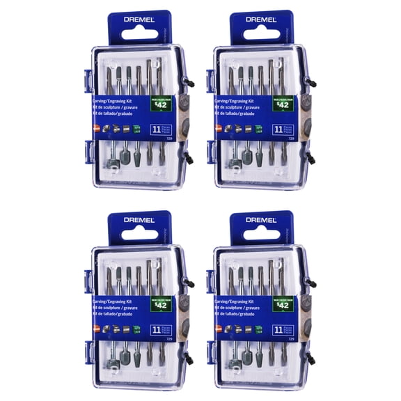 Dremel 729-01 Carving Engraving Kit for Rotary Tools 100, 200, 3000 (4-Pack)