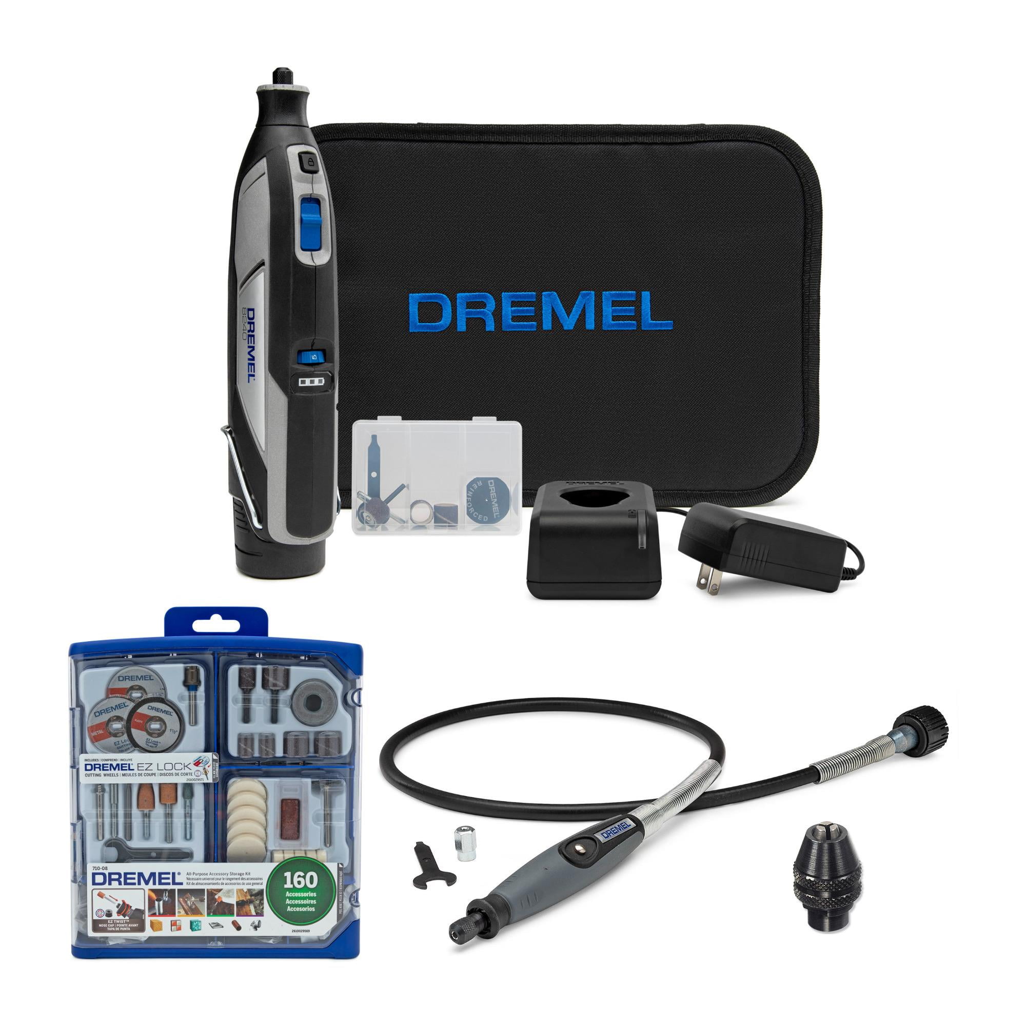 Dremel 8240 12V Lithium-Ion Battery Cordless Rotary Tool with Accessory  Bundle 