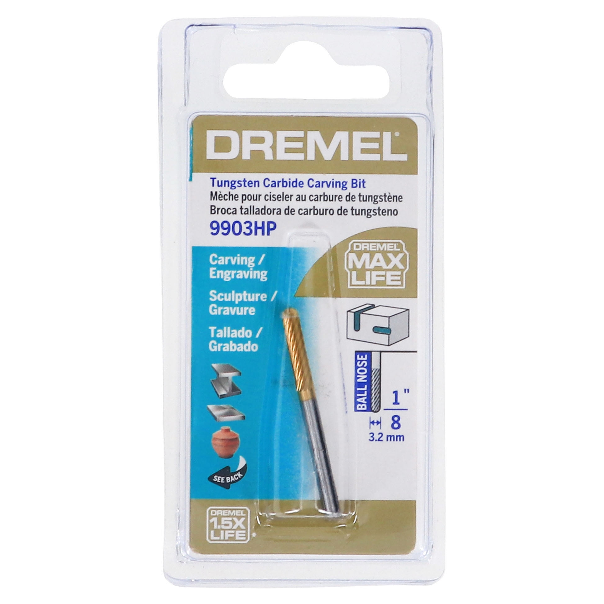 Dremel ACC 9903HP 26159903HA 1/8" (3.2mm) Tungsten Carbide Rotary Tool Carving Bit